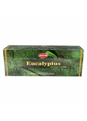 HEM 6 Pack 20 Gram Eucalyptus - Box Of Six 20 Stick Tubes - Hem Incense