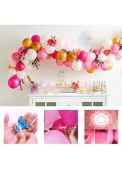 Balloon Arch Garland Decorating Tool Kit for party decorations Wedding Happy Birthday with arch Strip Tape roll,air pump,Dot Glue sticker,Ribbon Roll,tying tools,flower clips