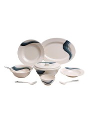 Royalford 40-Piece Melamine Dinner Set Beige/Green