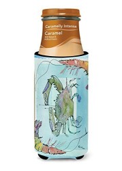 Caroline&#39;s Treasures 8022Muk Crab And Shrimp Ultra Beverage Insulators For Slim Cans, Slim Can, Multicolor