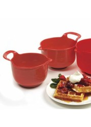 Norpro, Red, Mixing Bowls, Set Of 3, 4.5&quot; X 8.75&quot; X 6.75&quot; / 11.5Cm X 22Cm X 17Cm