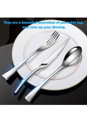 3 Pcs Set Stainless Steel Silver Cutlery Set Dinnerware Tableware Silverware Sets Dinner Knife And Fork Drop