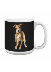 Tree Free Greetings XM28992 I Heart American Staffordshire Terriers Artful Jumbo Mug, 20-Ounce, Tan/Black/White