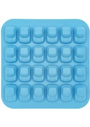 Fairly Odd Novelties Mini Car Shape Flexible 24 Ice Tray Mold Blue Rubber Novelty Gag Gift, One Size