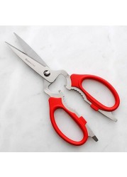 Messermeister Take-Apart Stainless Steel Utility Kitchen Scissors, 8 Inch, Red