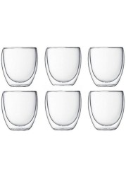 SHALLOW 80ML DOUBLE WALL GLASS CUP