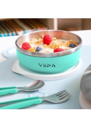 VIIDA Stainless Steel Baby Feeding Bowl With Lid