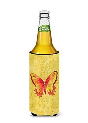 Caroline&#39;s Treasures 8857Muk Butterfly On Yellow Ultra Beverage Insulators For Slim Cans, Slim Can, Multicolor