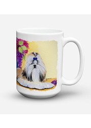 Caroline&#39;s Treasures Ss8341Cm15 Shih Tzu Dishwasher Safe Microwavable Ceramic Coffee Mug 15 Ounce, 15 Ounce, Multicolor