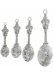 Ganz 4-Piece Set, Fleur De Lis Measuring Spoon, One Size, silver