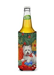 Caroline&#39;s Treasures Asa2080Muk Westie Christmas Packages Ultra Beverage Insulators For Slim Cans, Slim Can, Multicolor