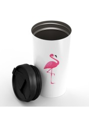 Loud Universe - Travel Tumbler Pink Flamingo White Coffee Tumblers