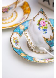 Royal Garden design cup with saucer from Royal Emirates.180 ml Colour Blue