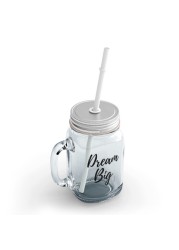 Loud Universe - Clear Mason Jar Dream Big Dreamers Glass Jar With Straws