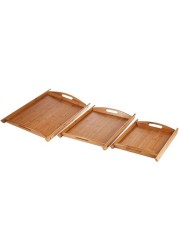 liying Freezer Safe Wooden bamboo Serving Tray Beige 6x34x51centimeter