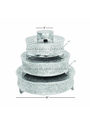 Deco 79 Aluminum Cake Stand for Stylish Host, Set of 4