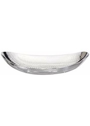 Elegance Hammered Oval Centerpiece Bowl, 17 x 9, Silver