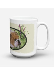 Caroline&#39;s Treasures Ss8023Cm15 English Bulldog Dishwasher Safe Microwavable Ceramic Coffee Mug 15 Ounce, 15 Ounce, Multicolor