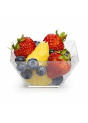 Creative Converting 8 Count 3-1/2-Inch Square Plastic Bowls, Mini, Clear