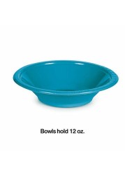 Creative Converting Plastic Bowls, 12oz, Turquoise