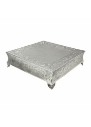 GiftBay Creations 751-22S Wedding Square Cake Stand, 22-Inch, Silver