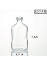 FUFU 5 pieces 50ml empty juice bottle glass milk drink bottle whiskey bottle vodka bottle party drink shop (Silver lid)