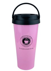 Thermal Cup Stainless Steel, Vacuum Insulated Travel Tumbler, Durable Insulated Coffee Mug, Thermal Cup with Double Partition SEALING Ring- 450ml (PINK)