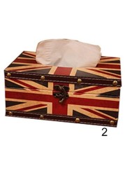 Tjackson Tissue Paper Box,Kleeneex Box,Tissue Box Holder, Retro Creative Boxvinatge Flag Design Hinged Refillable Storage For Home Decoration.