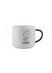 Shallow 380ml Porcelain Tea Coffee Mug |Refreshing Quotes &amp; Designs|White