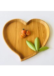 Lihan - Wooden Heart Serving Plate Brown For Nuts And Candy 2.5X27X27Centimeter