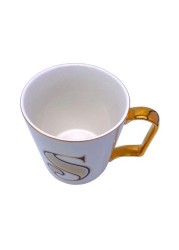 H&amp;L Zakka - Simple &amp; Elegant Ceramic Letter Cup (S) with Gold Handle