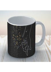 Space: Holding fingers Coffee Mug