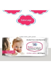 Cool & Cool Alcohol Free Baby Sanitizing Wipes XL 60 Pieces