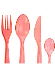 KOOPMAN DISPOSABLE CUTLERY SET, RED, K8711295515590, 24 PIECES