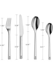 20 Pieces Flatware Set, 18/0 Stainless Steel Utensils, Service for 4