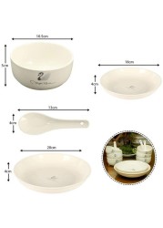 YATAI Ceramic Soup Bowl With Spoon Serving For 6