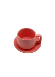 H&amp;L Zakka - Simple Style Ceramig Cup &amp; Saucer Pink