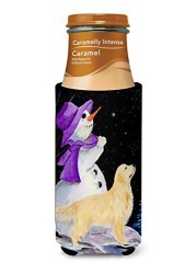 Caroline&#39;s Treasures Ss8950Muk Snowman With Golden Retriever Ultra Beverage Insulators For Slim Cans, Slim Can, Multicolor