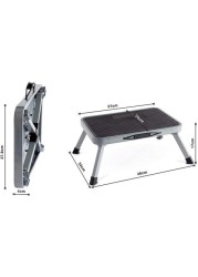 Step Stool Steel Portable Lightweight Folding Step Platform with Non-Slip Rubber Feet and 330lbs Capacity - L18 x W12 X H7