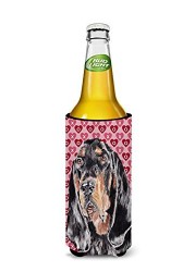 Caroline&#39;s Treasures Sc9553Muk Coonhound Valentine&#39;s Love Ultra Beverage Insulators For Slim Cans, Slim Can, Multicolor