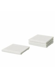 Torre &amp; Tagus Square Marble Coasters, Set of 4, 4x4, White