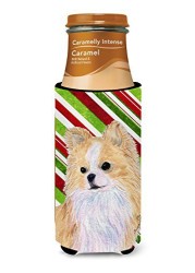 Caroline&#39;s Treasures Ss4542Muk Chihuahua Candy Cane Holiday Christmas Ultra Beverage Insulators For Slim Cans, Slim Can, Multicolor