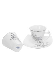 Royalford New Bone China 12Pcs Suare Cup &amp; Saucer