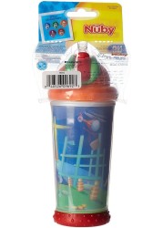 Nuby Plastic Magic Motion Insulated Water Bottle, Orange