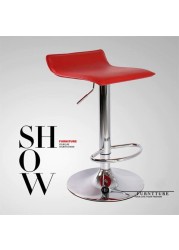 Alrm Adjustable Swivel Barstools, Pu Leather With Chrome Base, Pub Counter Chair (D-Red)