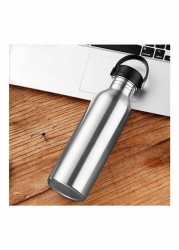 Generic Stainless Steel Water Bottle Silver/Black