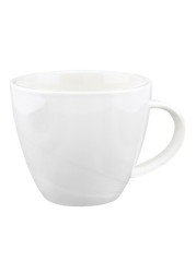 Shallow Bone China Tiffany Cup and Saucer Set, White, 220 ml, JX113-C002-02