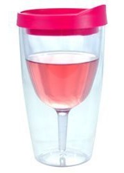 Southern Homewares Pink Insulated Wine Tumbler - Double Wall Acrylic - 10Oz