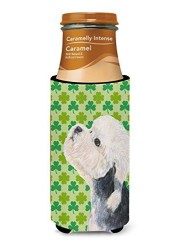 Caroline&#39;s Treasures Ss4434Muk Dandie Dinmont Terrier St. Patrick&#39;s Day Shamrock Ultra Beverage Insulators For Slim Cans, Slim Can, Multicolor