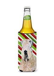 Caroline&#39;s Treasures Ss4562Muk Wheaten Terrier Soft Coated Candy Cane Holiday Christmas Ultra Beverage Insulators For Slim Cans, Slim Can, Multicolor